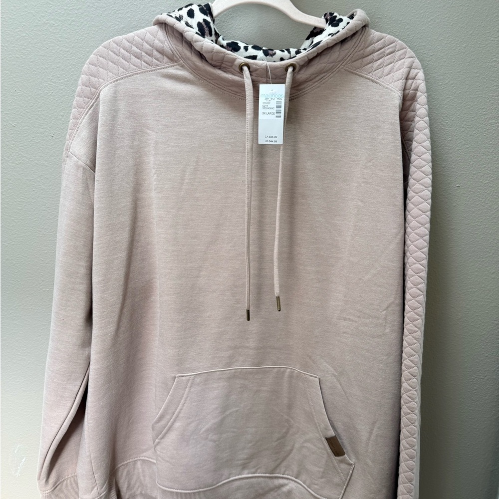 Maurices Light Beige Quilted Cowl Neck Sweater- new with tag XXL leopard